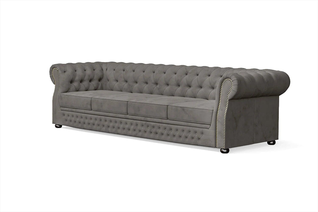 LIVELUSSO Sofa Cuneo 4 Seater Sofa Grey Velvet