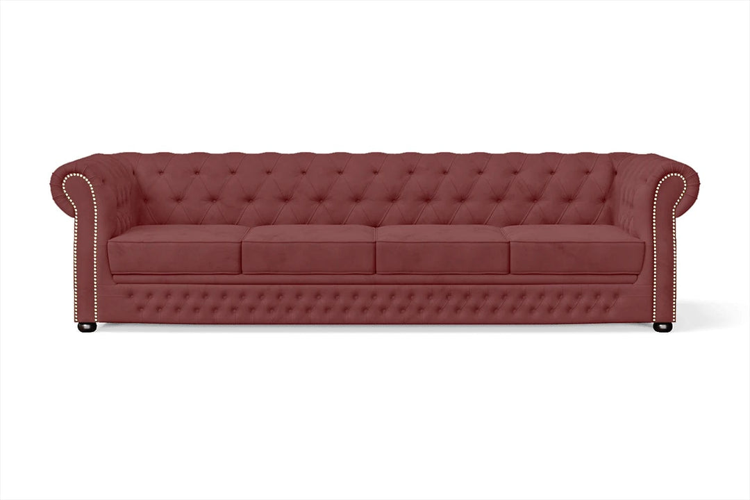 LIVELUSSO Sofa Cuneo 4 Seater Sofa Pink Velvet