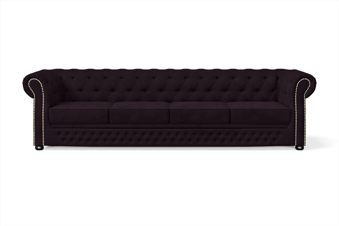 LIVELUSSO Sofa Cuneo 4 Seater Sofa Purple Velvet