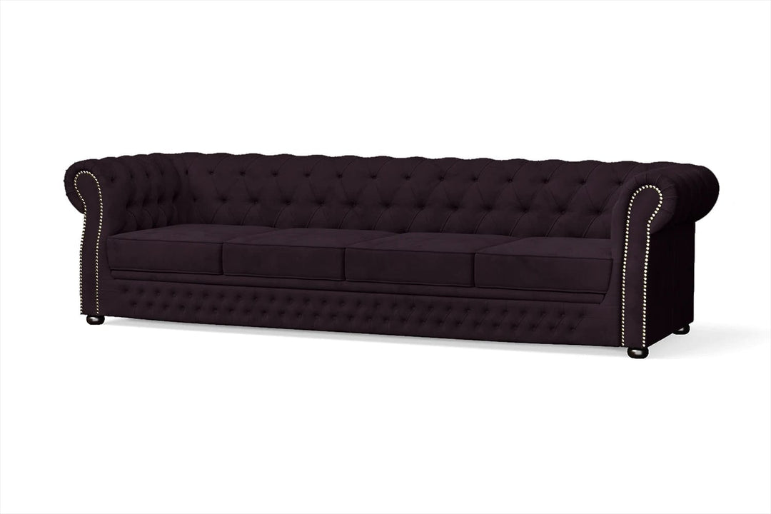 LIVELUSSO Sofa Cuneo 4 Seater Sofa Purple Velvet