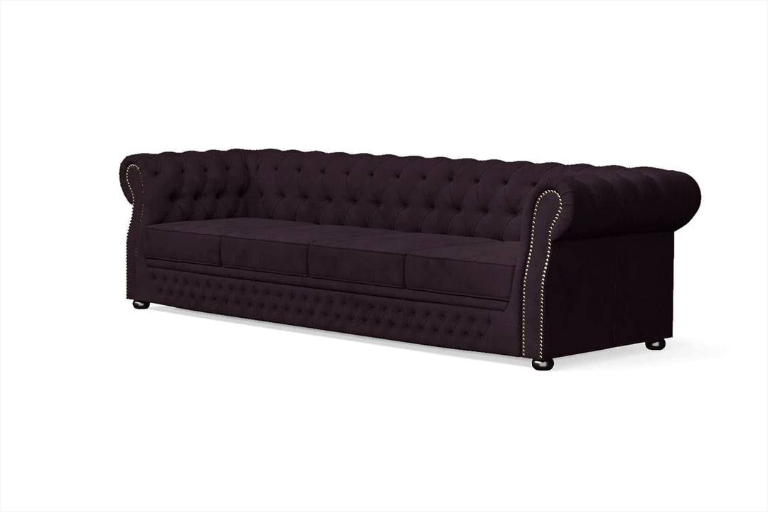 LIVELUSSO Sofa Cuneo 4 Seater Sofa Purple Velvet