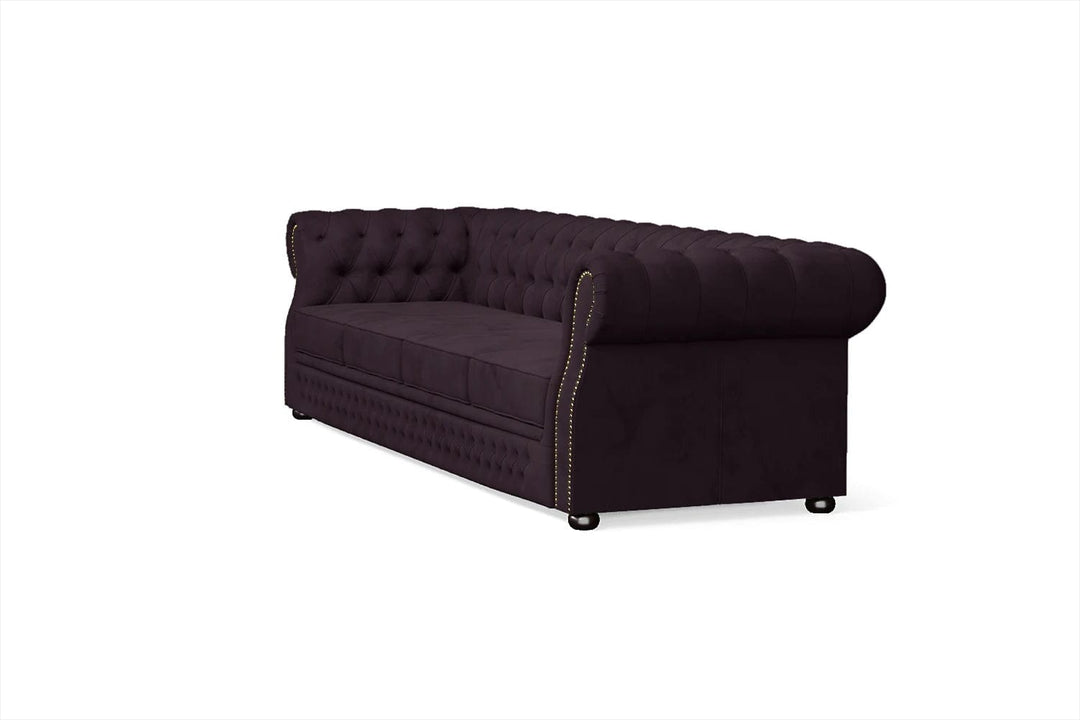 LIVELUSSO Sofa Cuneo 4 Seater Sofa Purple Velvet