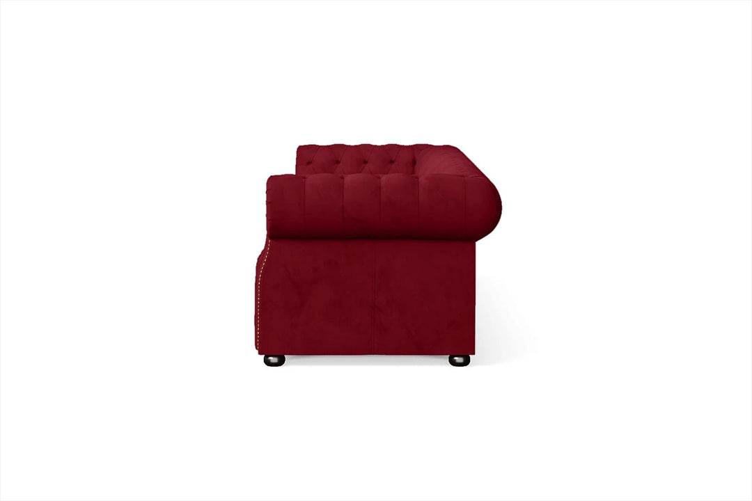 LIVELUSSO Sofa Cuneo 4 Seater Sofa Red Velvet