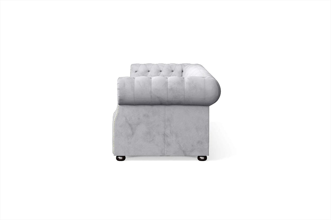 LIVELUSSO Sofa Cuneo 4 Seater Sofa Silver Velvet