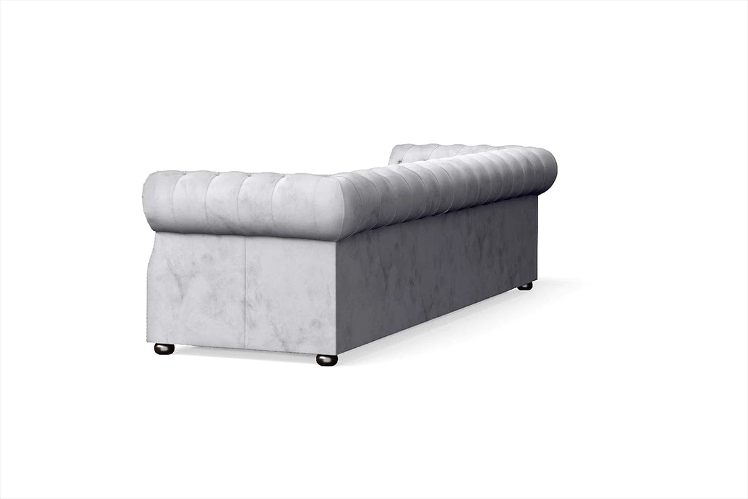 LIVELUSSO Sofa Cuneo 4 Seater Sofa Silver Velvet