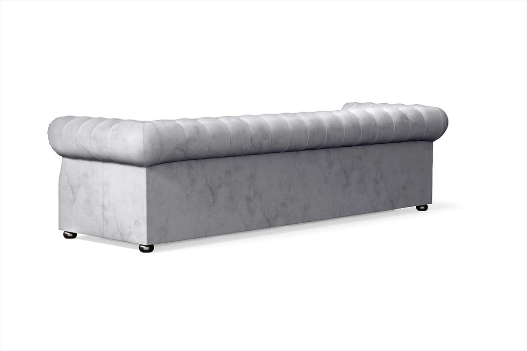 LIVELUSSO Sofa Cuneo 4 Seater Sofa Silver Velvet