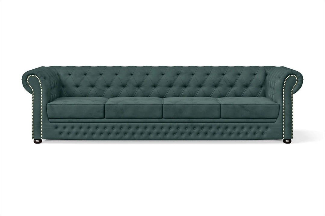 LIVELUSSO Sofa Cuneo 4 Seater Sofa Teal Velvet