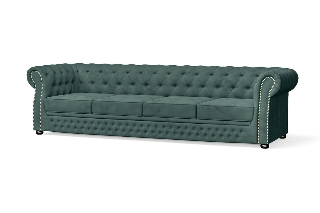 LIVELUSSO Sofa Cuneo 4 Seater Sofa Teal Velvet