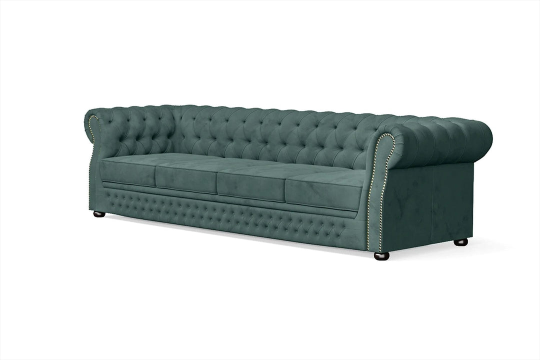 LIVELUSSO Sofa Cuneo 4 Seater Sofa Teal Velvet