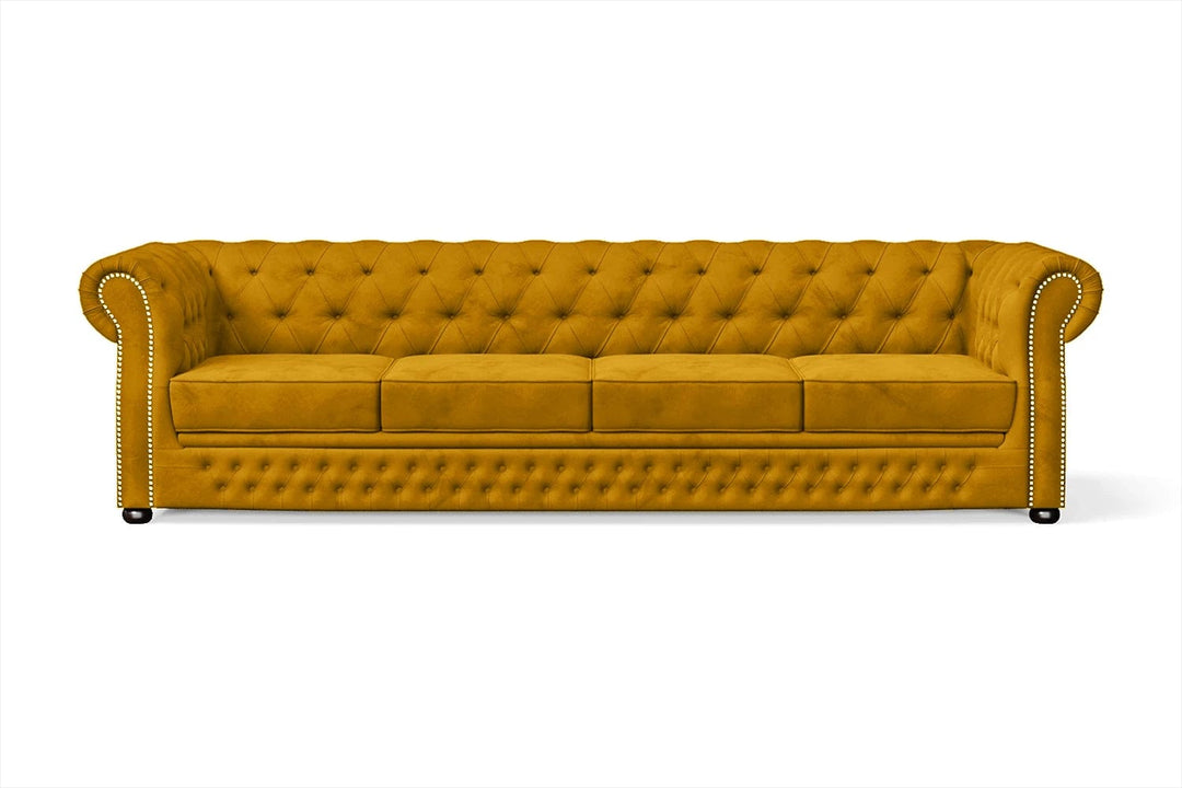 LIVELUSSO Sofa Cuneo 4 Seater Sofa Yellow Velvet