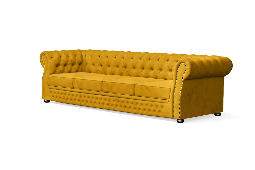 LIVELUSSO Sofa Cuneo 4 Seater Sofa Yellow Velvet