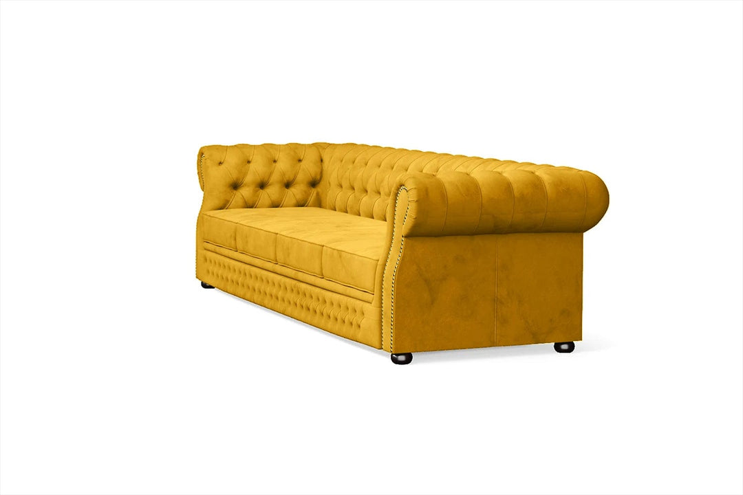 LIVELUSSO Sofa Cuneo 4 Seater Sofa Yellow Velvet