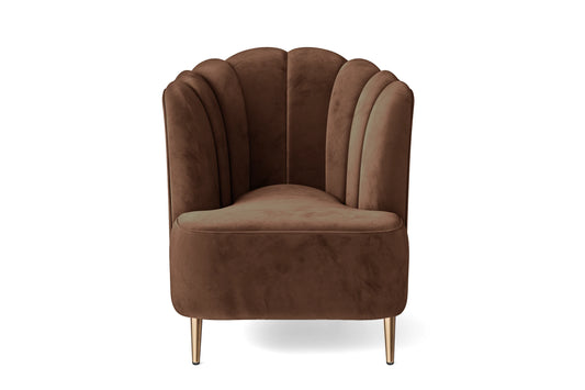 Elena Armchair Coffee Brown Velvet