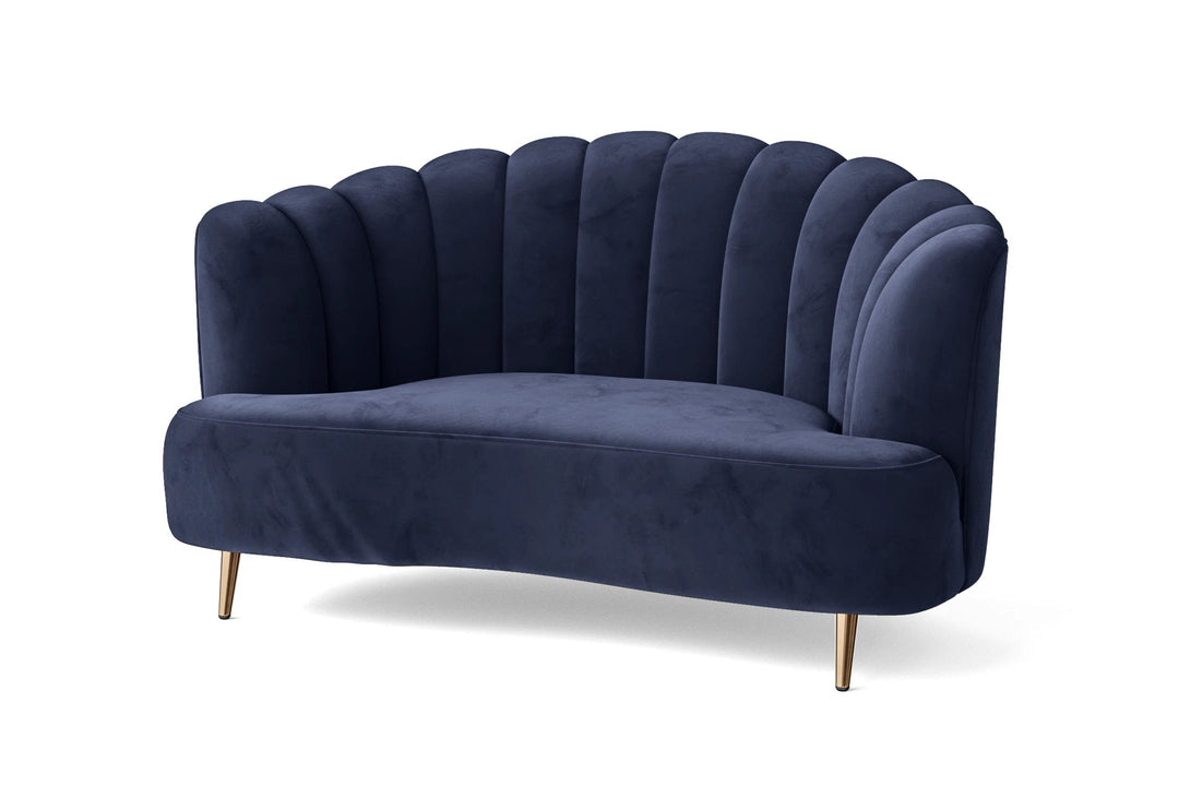 LIVELUSSO Sofa Elena 2 Seater Sofa Dark Blue Velvet