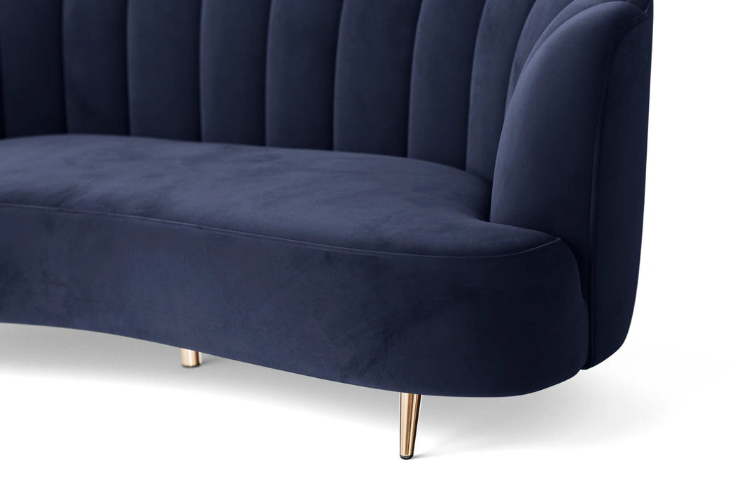 LIVELUSSO Sofa Elena 2 Seater Sofa Dark Blue Velvet