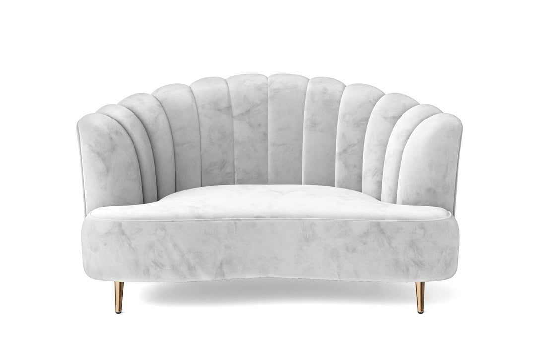 LIVELUSSO Sofa Elena 2 Seater Sofa White Velvet