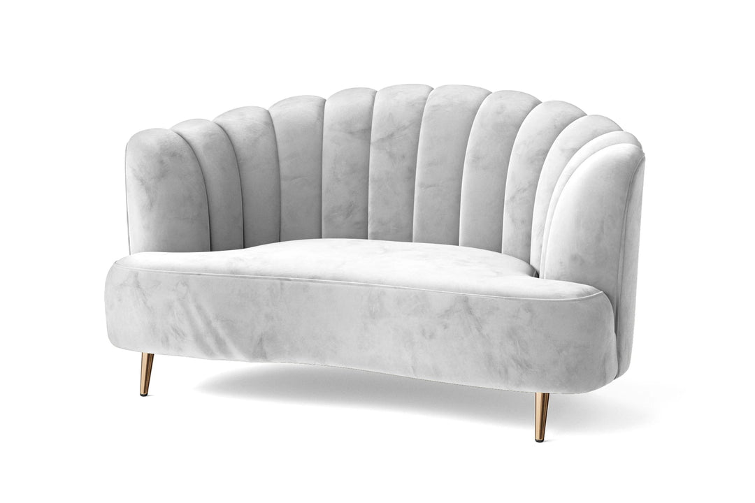 LIVELUSSO Sofa Elena 2 Seater Sofa White Velvet