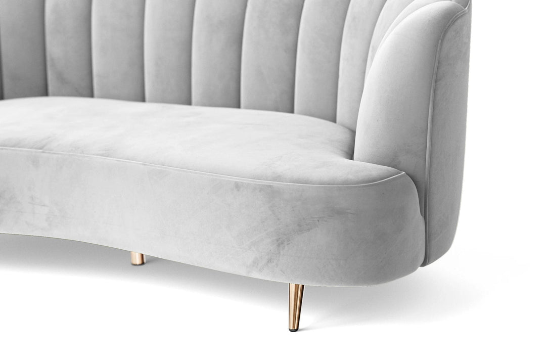 LIVELUSSO Sofa Elena 2 Seater Sofa White Velvet