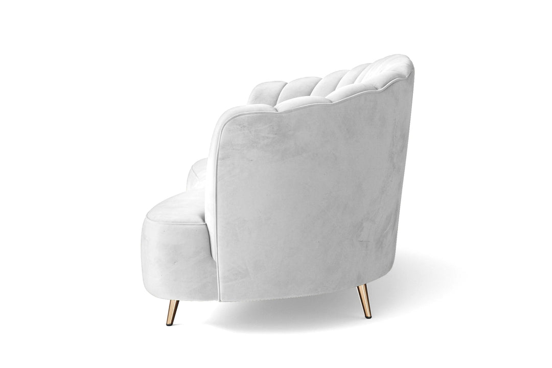 LIVELUSSO Sofa Elena 2 Seater Sofa White Velvet