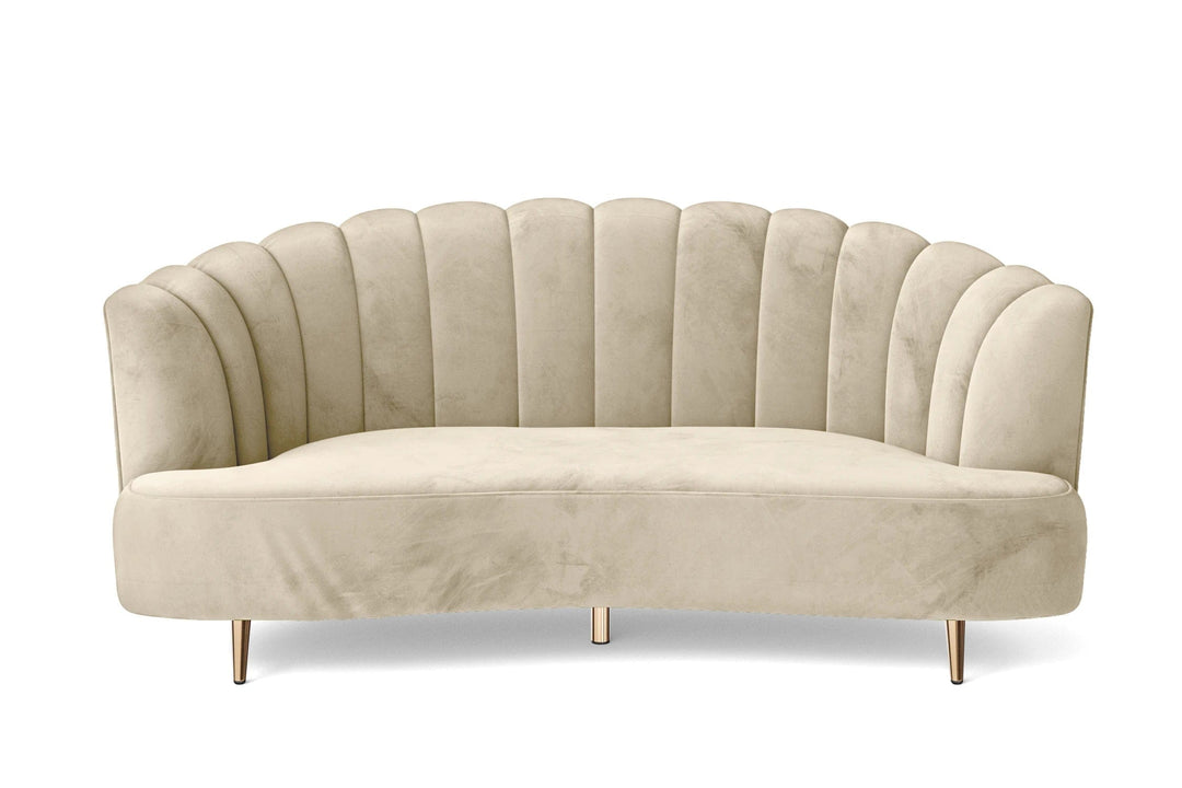 LIVELUSSO Sofa Elena 3 Seater Sofa Cream Velvet