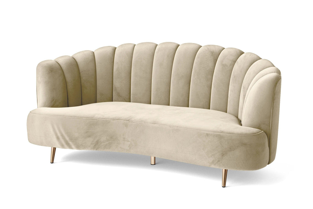 LIVELUSSO Sofa Elena 3 Seater Sofa Cream Velvet