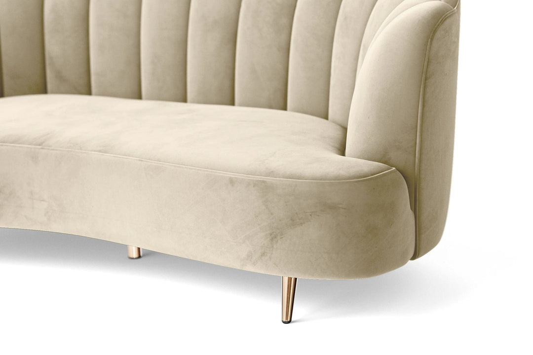 LIVELUSSO Sofa Elena 3 Seater Sofa Cream Velvet