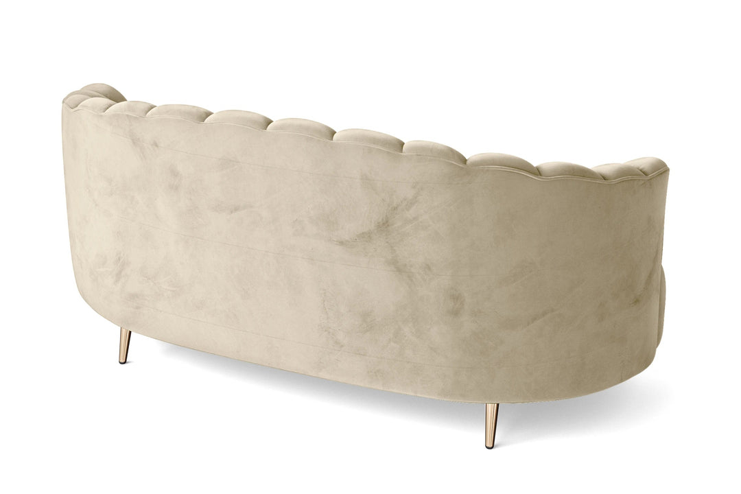 LIVELUSSO Sofa Elena 3 Seater Sofa Cream Velvet