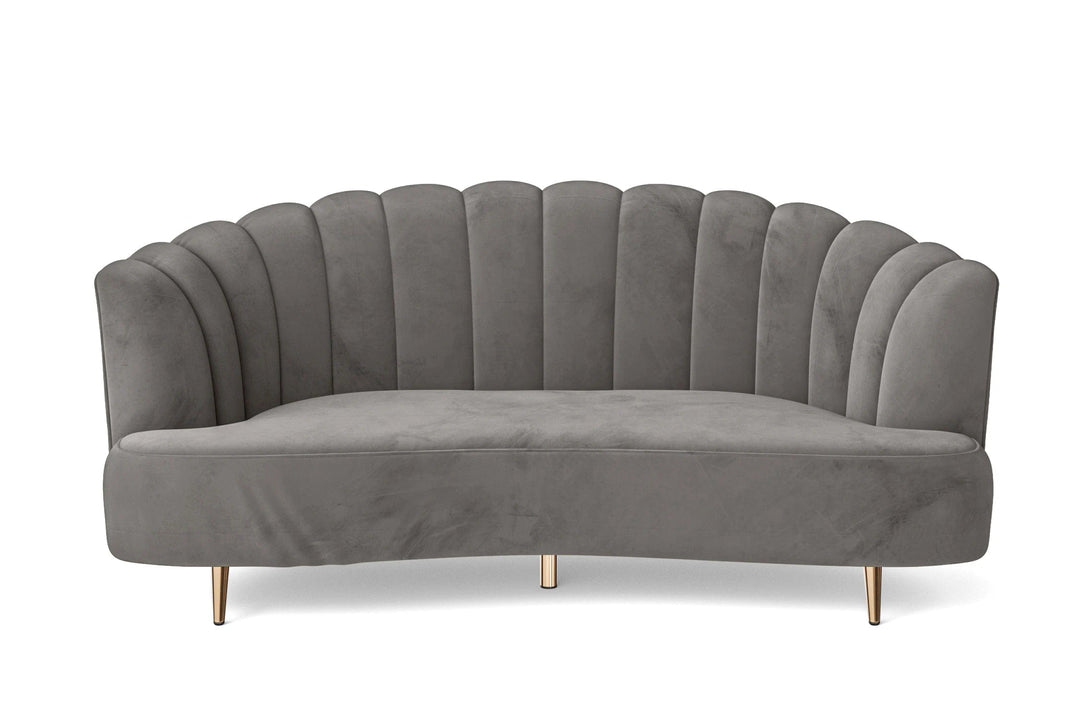 LIVELUSSO Sofa Elena 3 Seater Sofa Grey Velvet