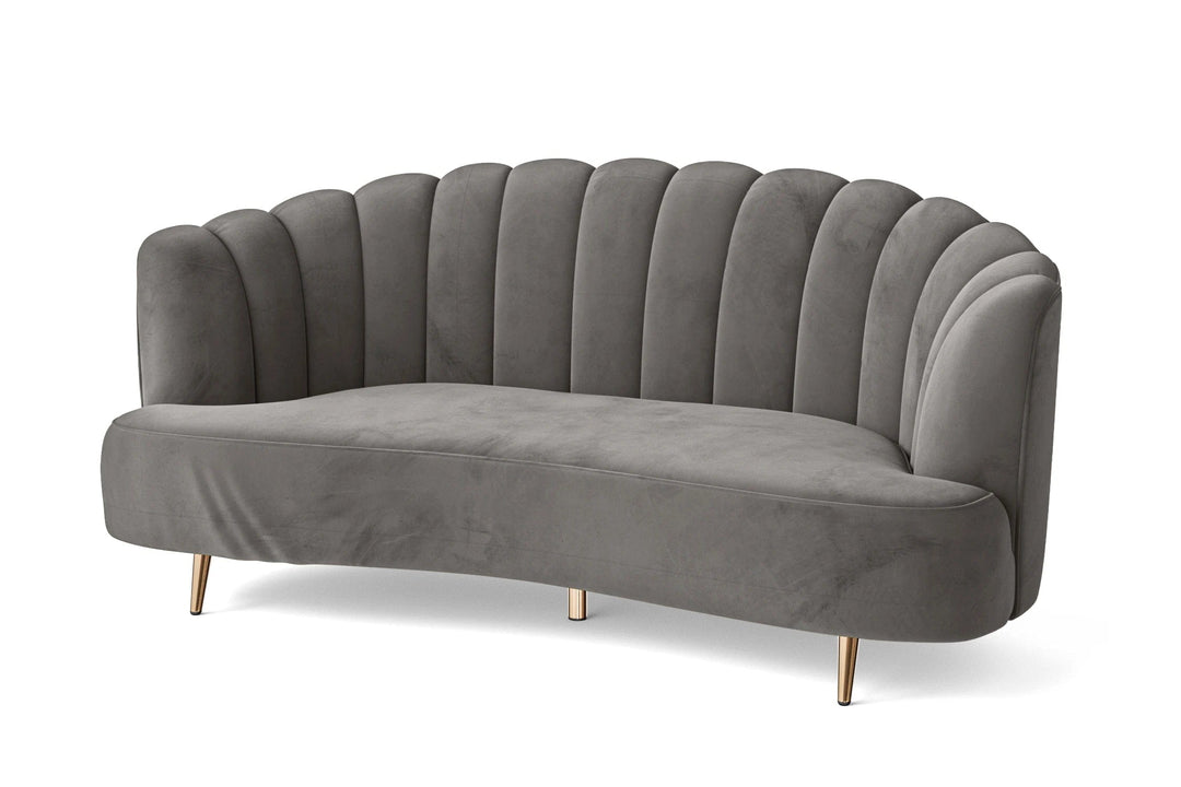 LIVELUSSO Sofa Elena 3 Seater Sofa Grey Velvet