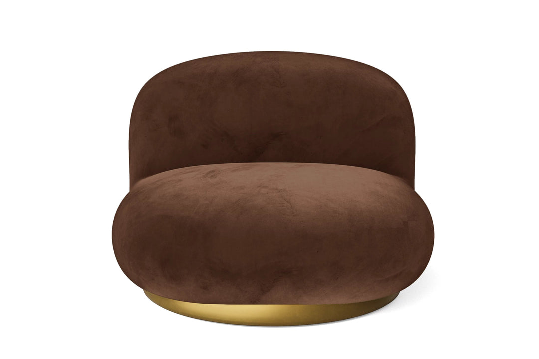 LIVELUSSO Armchair Elkton Armchair Coffee Brown Velvet