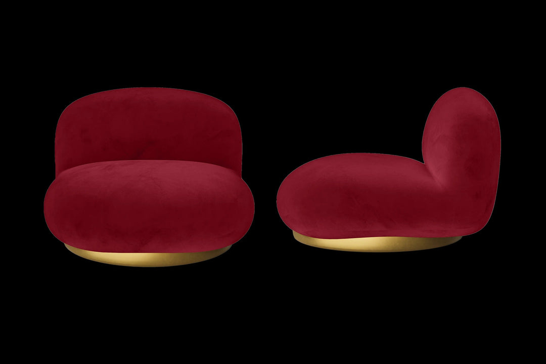 LIVELUSSO Armchair Elkton Armchair Red Velvet