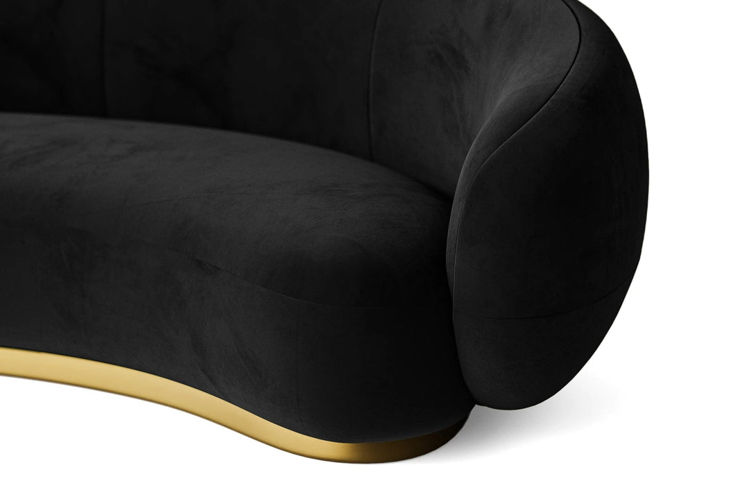 LIVELUSSO Sofa Elkton 4 Seater Sofa Black Velvet