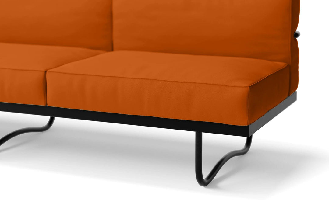 LIVELUSSO Sofa Emilia 3 Seater Sofa Orange Leather