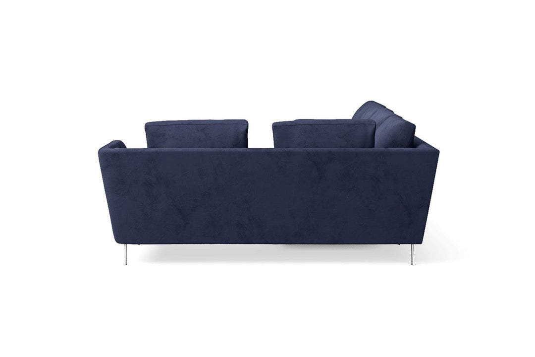 LIVELUSSO Chaise Lounge Sofa Faenza 4 Seater Right Hand Facing Chaise Lounge Corner Sofa Dark Blue Velvet