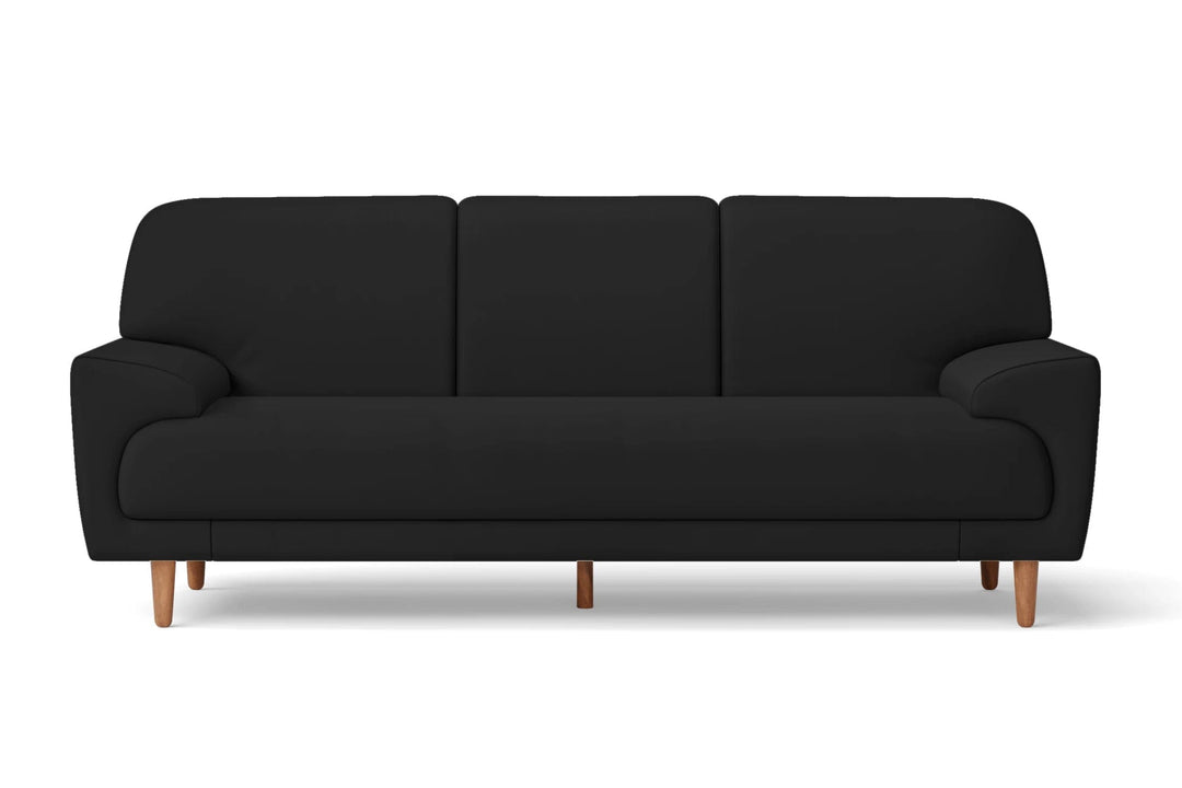 LIVELUSSO Sofa Ferrara 3 Seater Sofa Black Leather