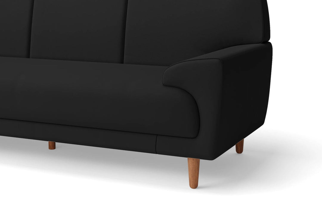 LIVELUSSO Sofa Ferrara 3 Seater Sofa Black Leather