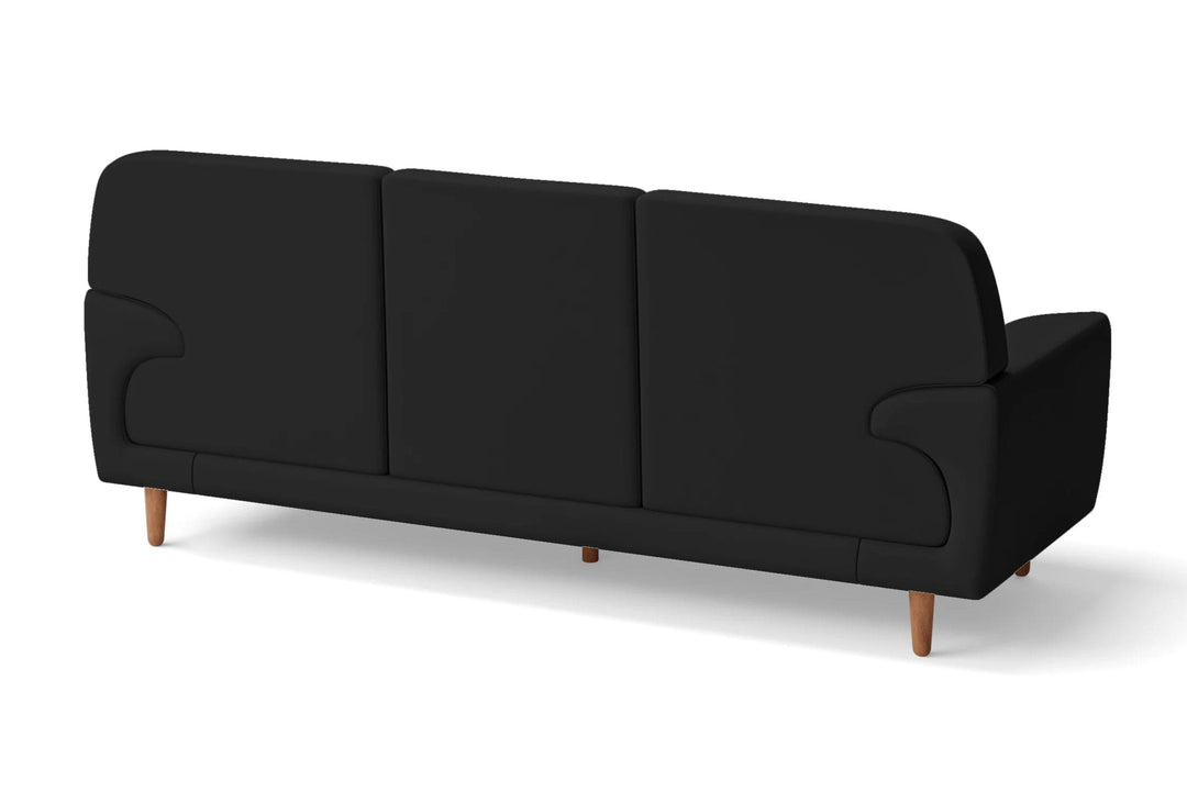 LIVELUSSO Sofa Ferrara 3 Seater Sofa Black Leather