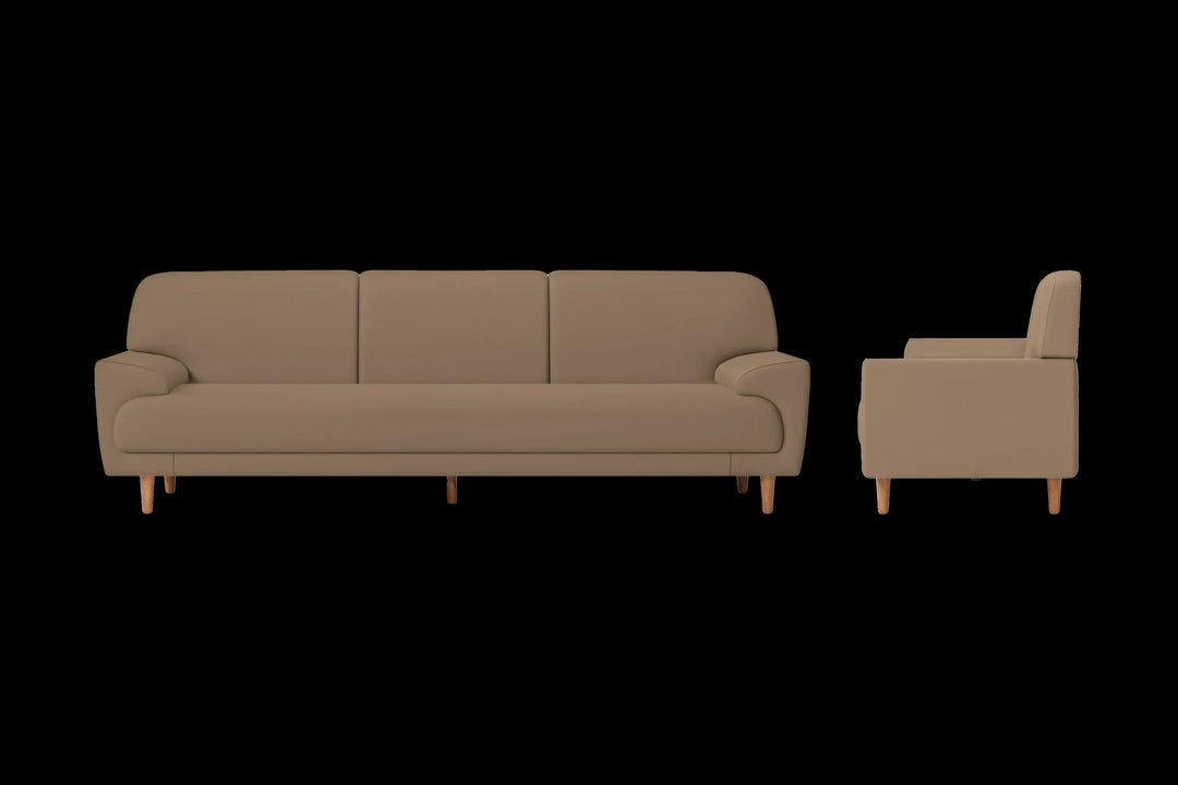 LIVELUSSO Sofa Ferrara 4 Seater Sofa Stone Leather