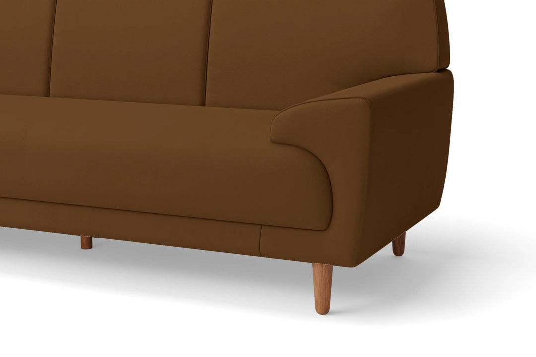 LIVELUSSO Sofa Ferrara 4 Seater Sofa Walnut Brown Leather