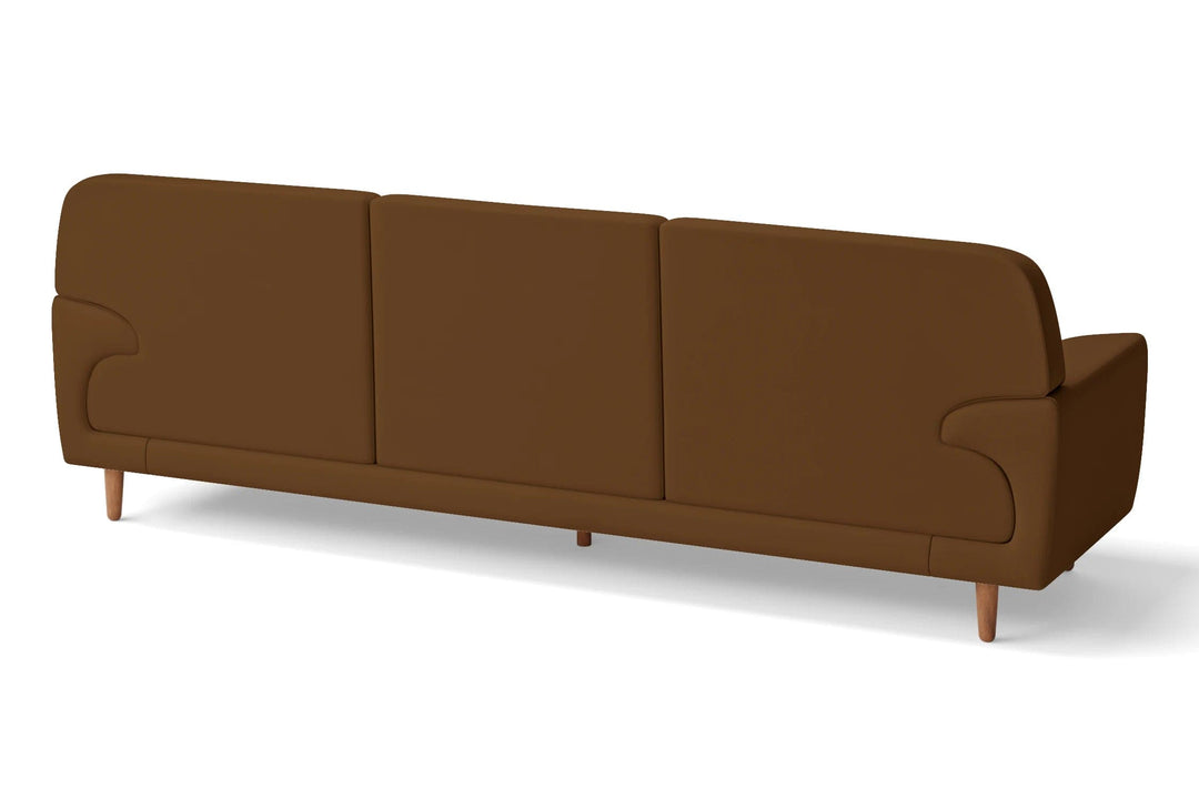 LIVELUSSO Sofa Ferrara 4 Seater Sofa Walnut Brown Leather