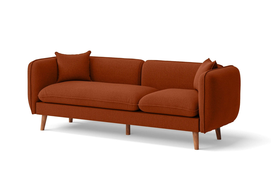 LIVELUSSO Sofa Florence 3 Seater Sofa Orange Linen Fabric