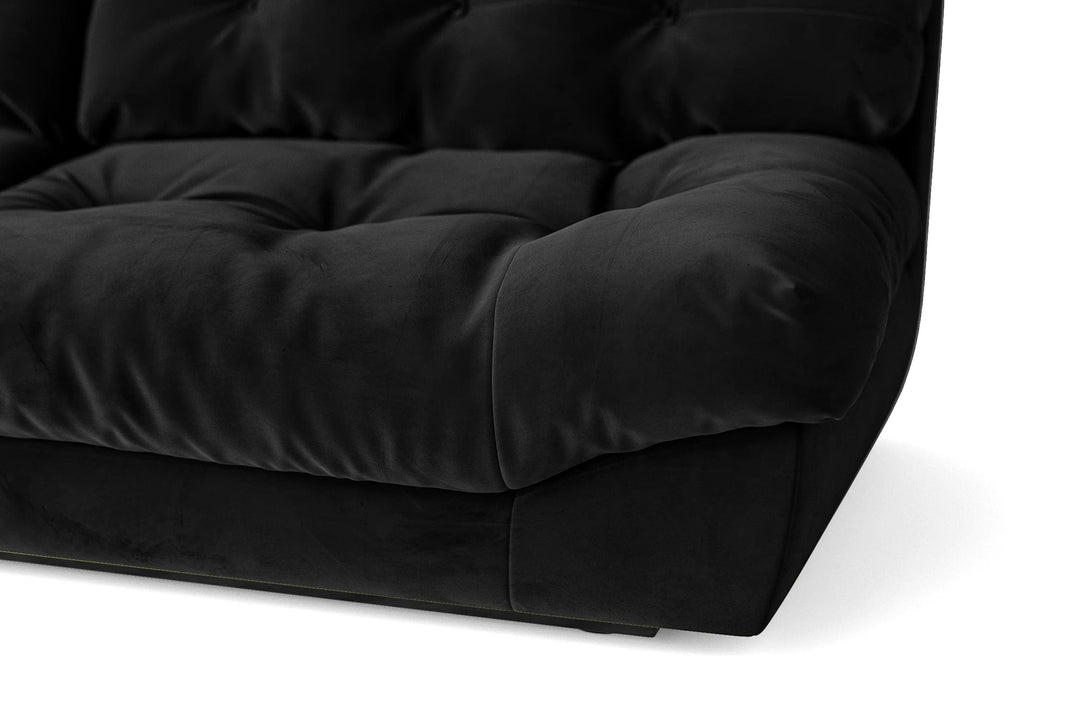 LIVELUSSO Sofa Forli 3 Seater Sofa Black Velvet