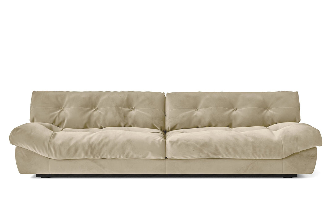 LIVELUSSO Sofa Forli 4 Seater Sofa Cream Velvet