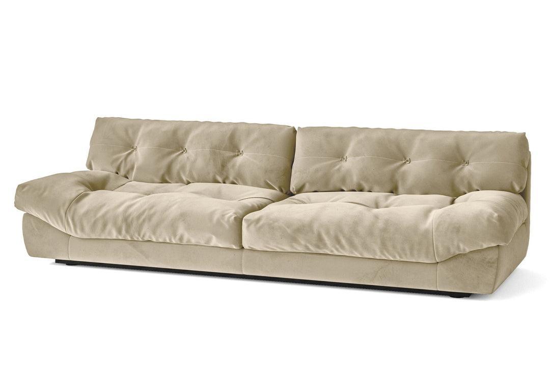 LIVELUSSO Sofa Forli 4 Seater Sofa Cream Velvet