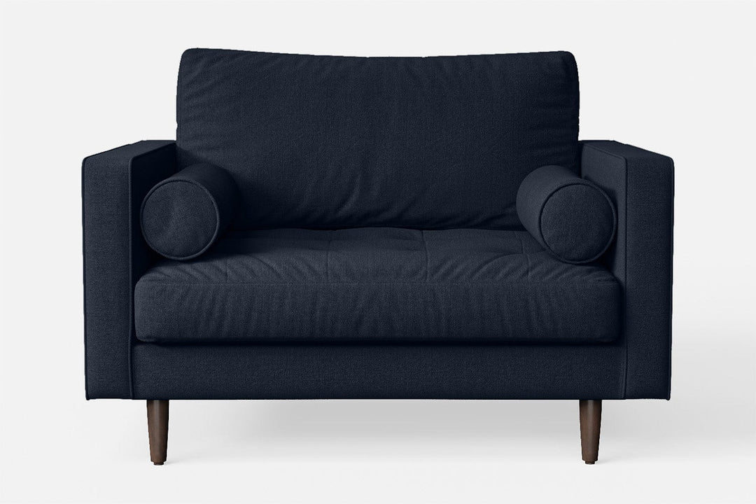 LIVELUSSO Armchair Gela Armchair Dark Blue Linen Fabric