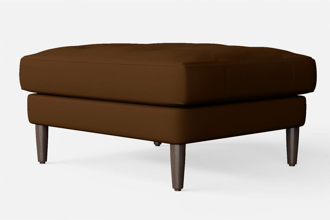 LIVELUSSO Ottoman Gela Ottoman Walnut Brown Leather