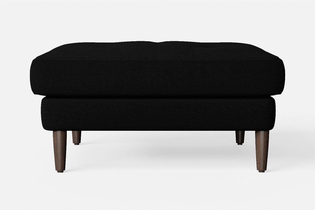 LIVELUSSO Ottoman Gela Ottoman Black Linen Fabric