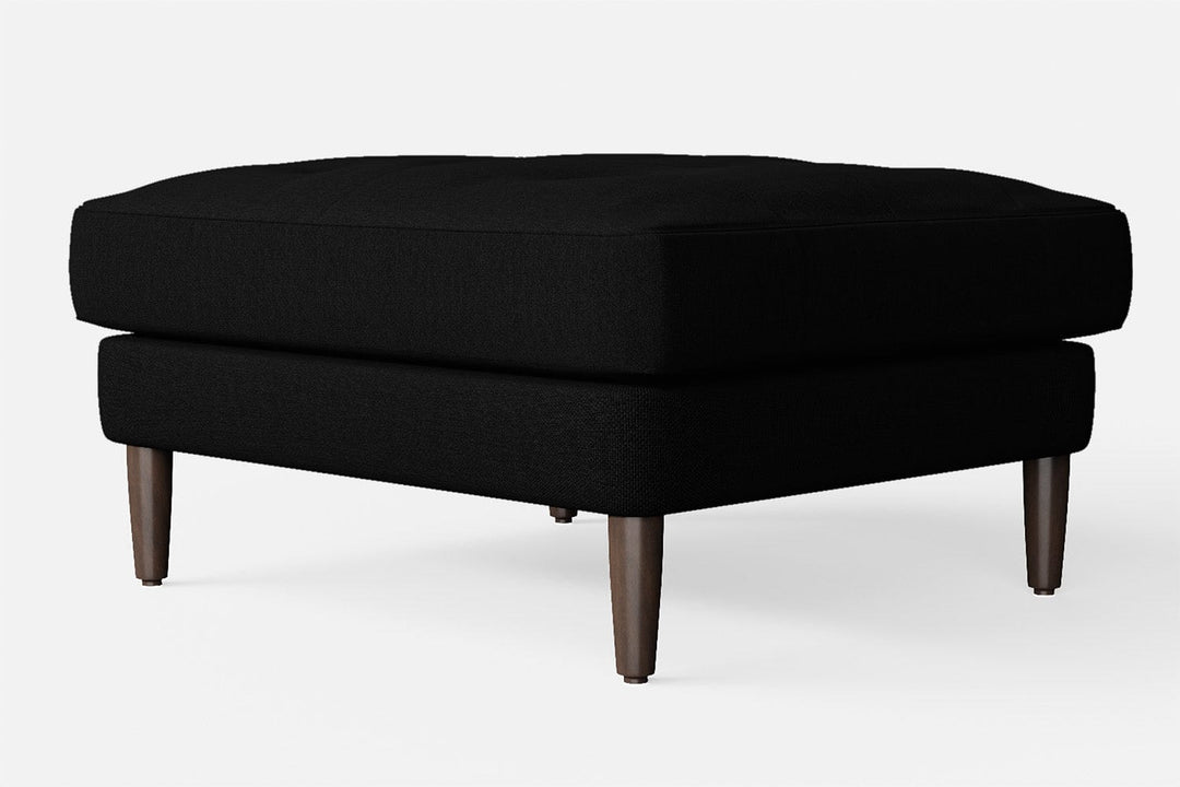 LIVELUSSO Ottoman Gela Ottoman Black Linen Fabric