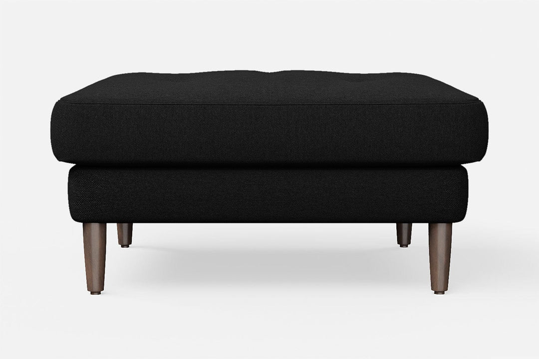 LIVELUSSO Ottoman Gela Ottoman Black Linen Fabric