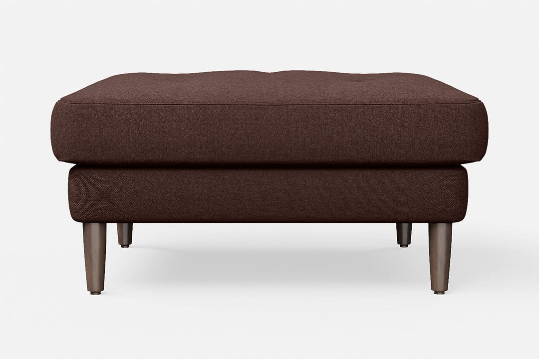 LIVELUSSO Ottoman Gela Ottoman Coffee Brown Linen Fabric